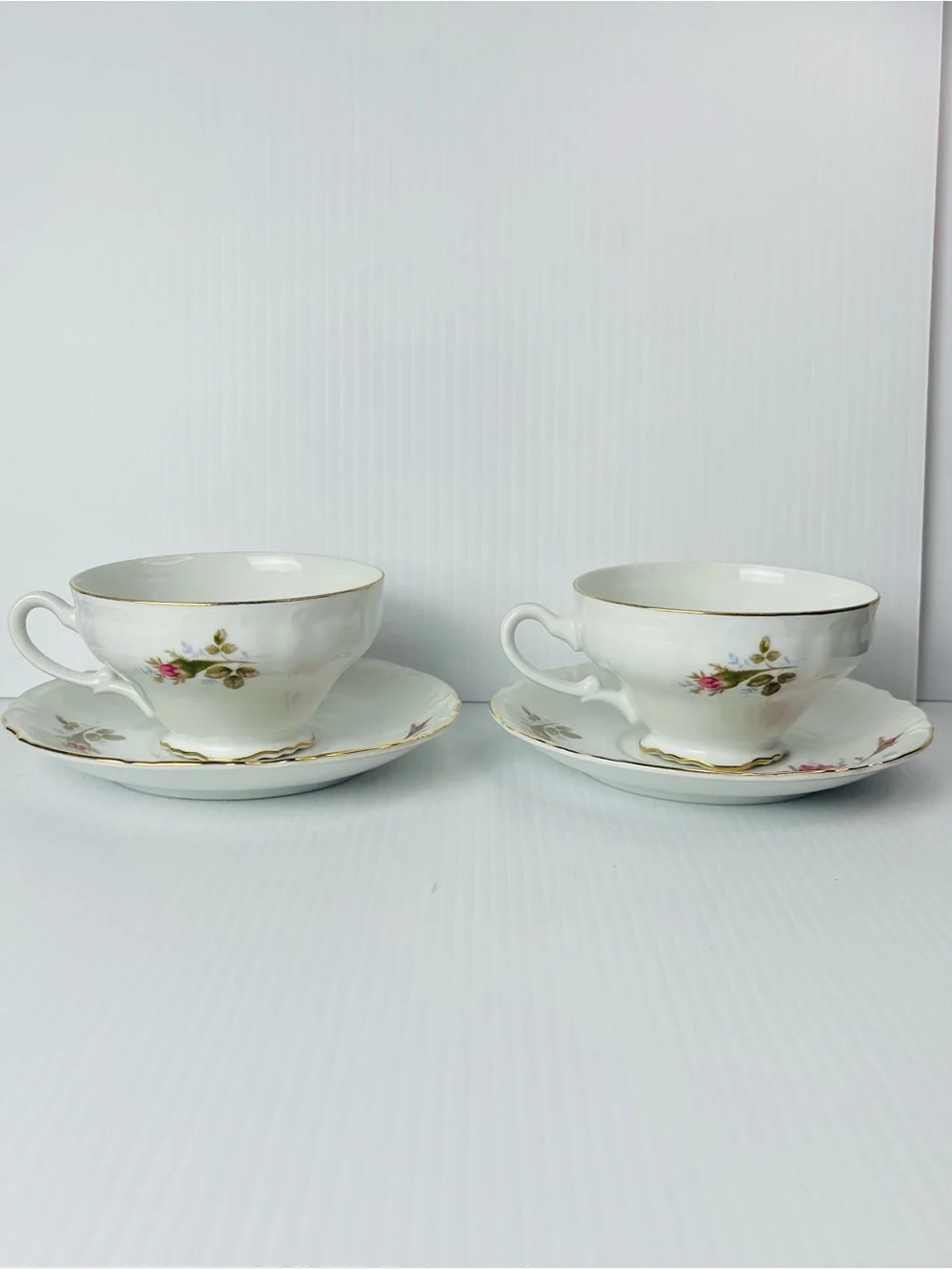 Set Of 2 Royal Rose Fine China Japan Tea Cup Saucer Sets